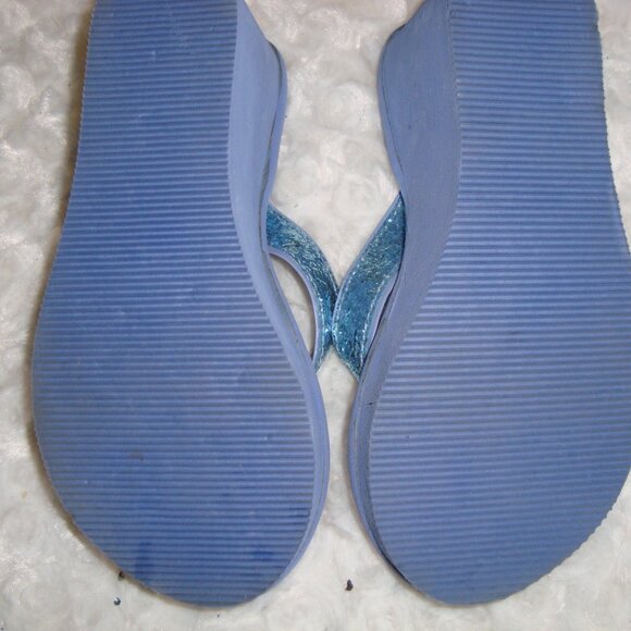 COLIN STUART Sparkle Thong Flip Flop Platform Wedge Sandals Shoes sz 5 - Picture 5 of 7
